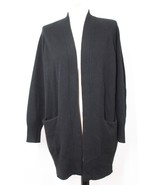 Vince XS Black Cashmere Raglan Sleeve Open-Front Long Cardigan Sweater P... - £59.63 GBP