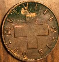 1951 Switzerland 2 Rapen Coin - £1.26 GBP