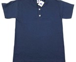 Russell Athletic Trikot T-Shirt Jungen Jugend L Blau Henley 2 Knopf Nublend - £7.49 GBP