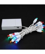 Battery Operated 20 LED Lights Multi Colored White Wire - £11.01 GBP
