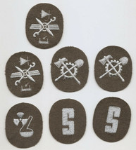 Seven Military Shoulder Sleeve Insignia Patches White/Gray Probably East... - $15.00