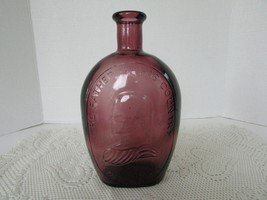 Vintage Wheaton Glass House Amethyst Glass Bottle Father of our Country  8&quot; - $184.76 MXN