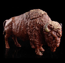 Antique Buffalo Ink Well - victorian sculpture - Vintage Bison all metal inkwell - £861.59 GBP