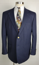 Club Room Mens Navy Blue Wool Blazer Sport Coat Jacket 44R - £12.05 GBP