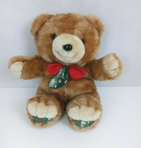 Vintage Cuddle Wit Teddy Bear With Christmas Bow 14&quot; Plush - $16.48