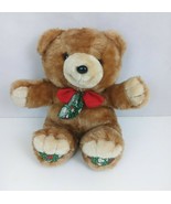 Vintage Cuddle Wit Teddy Bear With Christmas Bow 14&quot; Plush - £12.87 GBP