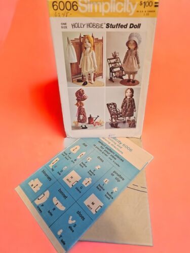 Simplicity 6006 Holly Hobbie Stuffed Doll & Clothes Pattern UnCut Vtg 1973 - £15.56 GBP