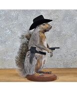 Cowboy Squirrel Taxidermy Animal Statue on Base Home or Office Gift - $445.49