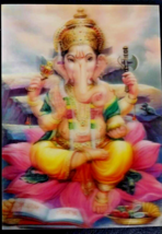 Lord Ganesha Holographic Picture. Yoga, Meditation, Spiritual - $10.79