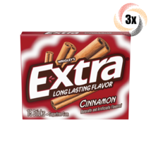 3x Packs Wrigley&#39;s Extra Cinnamon Flavor Gum | 15 Sticks Per Pack | Sugar Free! - £8.78 GBP
