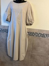 NWOT LOW CLASSIC Poplin Beige Midcalf Dress SZ S Made in Korea - £61.50 GBP
