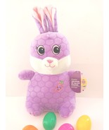 14&quot; Easter Bunny Plush Purple Squish Squeeze Rabbit NWT Free Fast Shipping! - £9.60 GBP