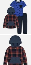 Andy &amp; Evan ~ Three (3) Piece ~ Kids Hooded Flannel Set ~ Red Dino ~ Size 5T - £17.93 GBP