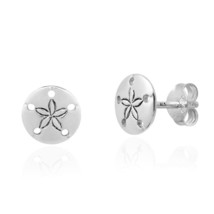 Shape of Nature Floral Starfish Sterling Silver Round Post Stud Earrings - £12.10 GBP