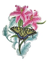 Custom and Unique Blooms and Butterflies [Swallowtail Butterfly and Lilies] Embr - £15.42 GBP