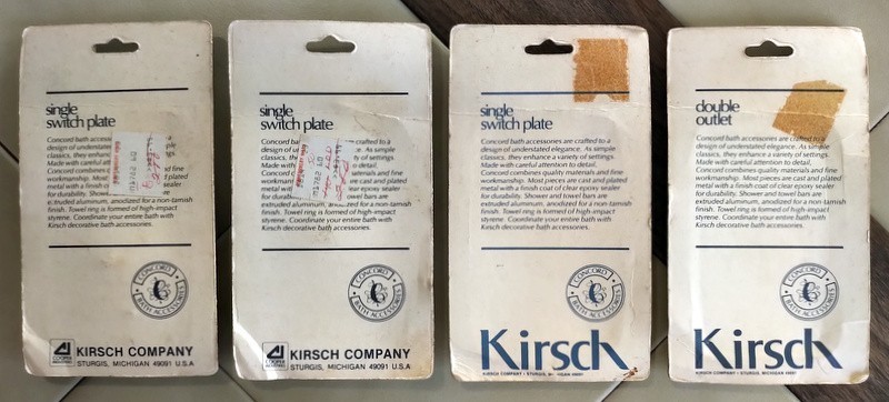 Lot (4) KIRSCH Silver Chrome Single Light Switch Plates & Double Outlet Plate Item image 2