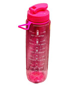 Motivational/Sorts/Gym Pink Water Bottle 34 Fl Oz / 2 L  W/Straw/Time Ma... - $18.94 CAD
