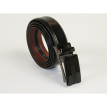 Men VALENTINI Leather Track Belt Adjustable Removable Buckle V525 Black image 10
