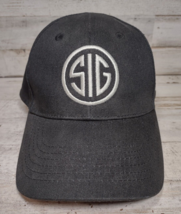 Sig Sauer Embroidered Logo Adjustable Baseball Hat Cap Black and White OS - $13.78
