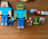 lot large small Minecraft 8.5&quot; Figures Steve Zombie posable action figur... - $39.55
