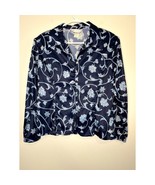 Vintage 1980s Blair Navy Floral Blue Willow Cottage Coquette Feminine Sh... - $32.00