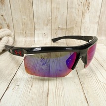 Under Armor Gloss Black Red Logo Half-Frame Wrap Sunglasses - Core 2.0 - $55.39