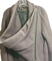 Long Haider Ackermann Cowl Neck Wool Dark Gray Coat Sz 42 Made in Belgium Women image 7