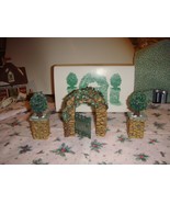 Dept 56 Village Accessories Stone Corner Posts With Holly Tree And Stone... - £21.10 GBP