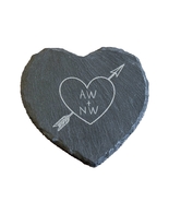 Besta Personalized Slate Heart Shaped Coaster Engraved Gifts Presents Se... - $48.43 CAD