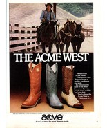 1981 Acme Boot Company Cowboy Western Boots Vintage Print Ad Horse Corra... - $10.97