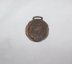 1929 New England Fireman Chiefs Assn Burlington Vt Metal Badge Watch Key Fob - £21.46 GBP