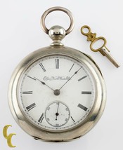 Silverine Antique Elgin Open Face Pocket Watch Gr 97 Size 18 7 Jewel - £181.93 GBP