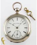 Silverine Antique Elgin Open Face Pocket Watch Gr 97 Size 18 7 Jewel - $221.93