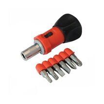 Silverline 250488 Stubby Ratchet Screwdriver and 6 Bit Set, 80 mm  - $20.00