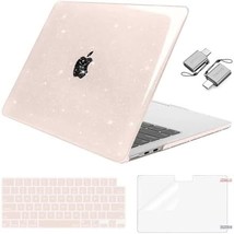 Glittering Pastel Blue Hard Shell Case with Keyboard Cover for MacBook Air 13.6 - £27.59 GBP