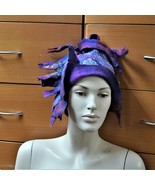 UNIQUE FELTED WOOL ARTSY HAT HAND MADE IN EUROPE OOAK HOLIDAY GIFT FOR W... - £130.43 GBP