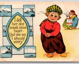 Dutch Comic She Say I Should Vorry 1915 DB Postcard A13 - £2.13 GBP