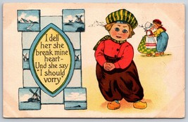 Dutch Comic She Say I Should Vorry 1915 DB Postcard A13 - £2.13 GBP