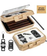 Cigar Humidor Box &amp; Accessories Set Portable Travel Case Hygrometer Ciga... - €24,14 EUR