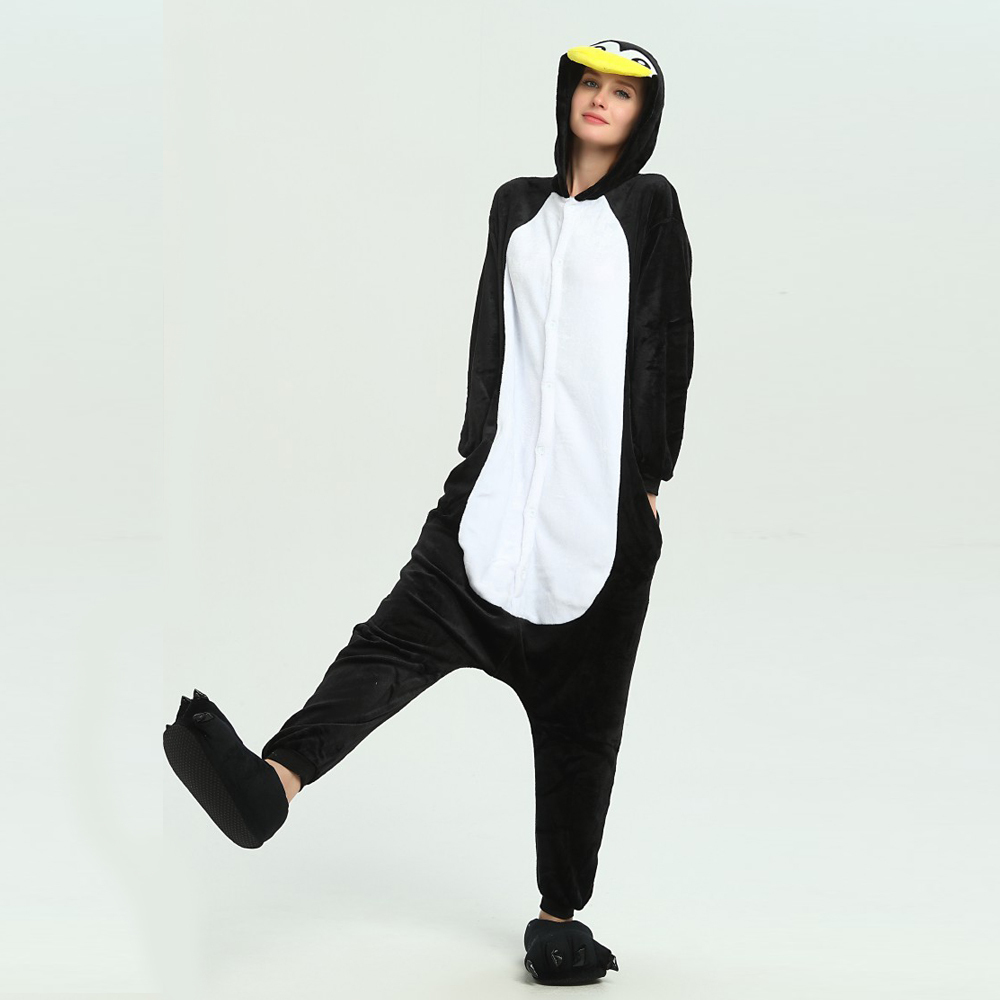 Adult Kigurumi Animal Onesies Jumpsuit Costume Pajamas Sleepwear Penguin Cosplay