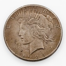 1928 Peace Dollar in Very Fine VF Condition, Light Gray Color, Original Coin - £237.38 GBP