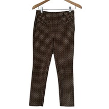 Anthropologie The Essential Slim Trouser Pant in Brown Motif Womens Size 2 - £17.91 GBP
