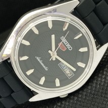 VINTAGE SEIKO 5 AUTOMATIC 7019A JAPAN MENS DAY/DATE BLACK WATCH 588a-a31... - $39.99