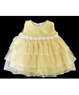 Duck Duck Goose Baby Girl Size 18 Months Dress Yellow Daisies Lace Layers - £11.82 GBP