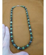 (v410-30) dark Green Rudy red Zoisite 10mm Beaded 24&quot; long Necklace jewelry - $78.99