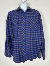 Wrangler Men Size XL Multicolor Check Plaid Soft Woven Snap Up Western Shirt - £6.95 GBP