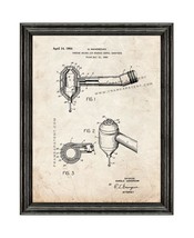Turbine Driven Air Bearing Dental Handpiece Patent Print Old Look with Black Woo - $24.95+