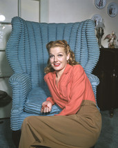 Ann Sheridan Relaxing By Vintage Chair 1940&#39;S Color 16X20 Canvas Giclee - £55.05 GBP