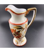 Vintage Hand Painted Noritake Japan Orange Flower Ewer Bud Vase Pitcher - $19.18 CAD