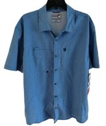 Canada Weather Gear Men&#39;s XXL Short Sleeve Collared Vented UPF Blue Shirt - £23.45 GBP